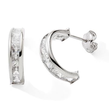 Boucles D'oreilles 9k Oxydes or Blanc