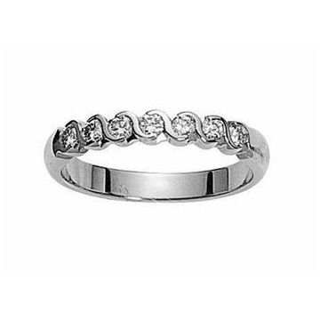 Alliance Demi Tour Diamant Or Blanc