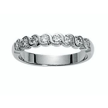 Alliance Demi Tour Diamant Or Blanc