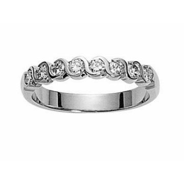 Alliance Demi Tour Diamant Or Blanc