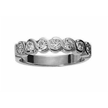 Alliance Demi Tour Diamant Or Blanc