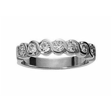 Alliance Demi Tour Diamant Or Blanc
