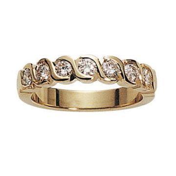 Alliance Demi Tour Diamant Or Jaune