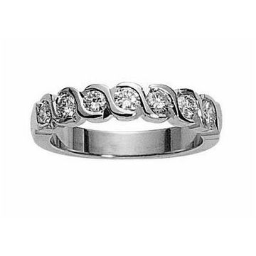 Alliance Demi Tour Diamant Or Blanc