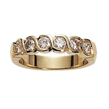 Alliance Demi Tour Diamant Or Jaune