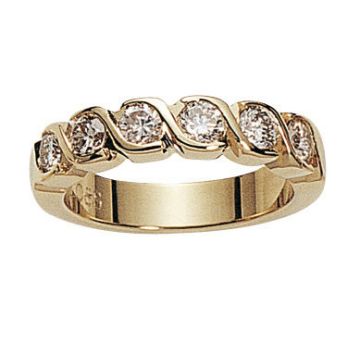Alliance Demi Tour Diamant Or Jaune