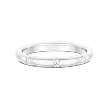 Alliance Demi Tour Diamant Or Blanc