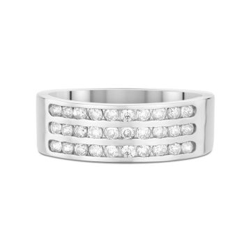 Alliance Demi Tour Diamant Or Blanc