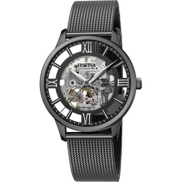 Montre Homme Maille Milanaise Noir Automatique