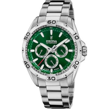Montre Festina Multifonctions Cadran Vert Bracelet Acier