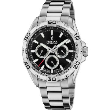 Montre Festina Multifonctions Cadran Noir Bracelet Acier