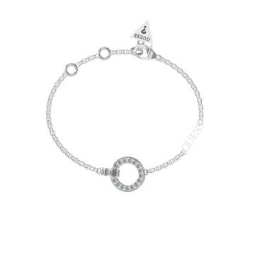 Bracelet acier rhodié forme cercle ajouré pavé de zircons cubiques