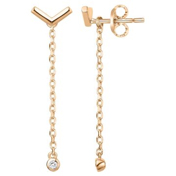 La Garçonne Diamants - Boucles D'Oreilles Plaqué Or Jaune 3M18K, 2 Diamants 0,03Cts