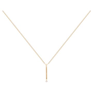 La Garçonne Diamants - Collier Plaqué Or Jaune 3M18K,1 Diamant 0.015Cts