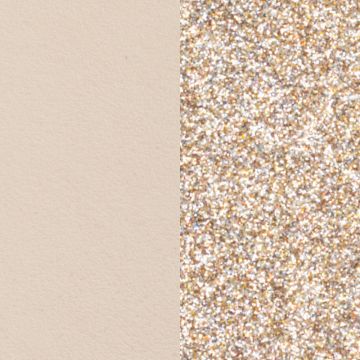 Les Georgettes - Cuir 14Mm Creme Paillettes Dorées