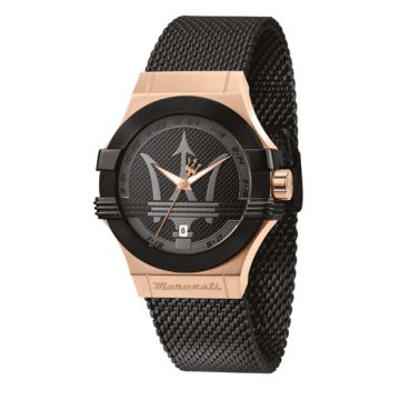 Montre Maserati POTENZA or rose milanaise