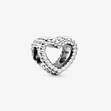 Charm Cœur Ouvert Perlé