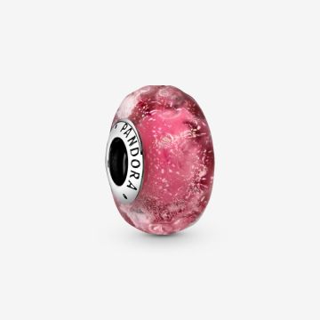 Charm Verre de Murano Rose Ondulé Fantaisie
