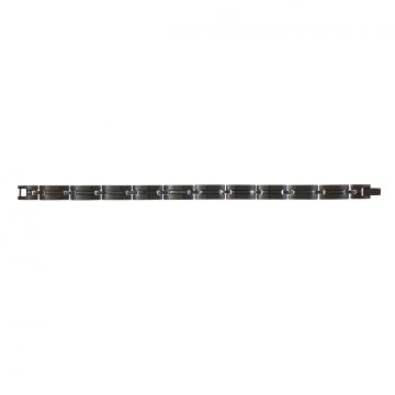 Phebus Homme - Bracelet Acier Ip Black Mat/Brillant 19.5+1.5Cm