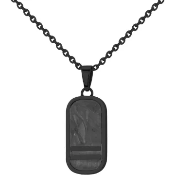 Phebus Homme - Collier Acier 316L , Carbone Forgé, 50+5Cm