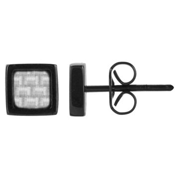 Phebus Homme - Boucles D'Oreilles Puces Ipn Carb Noir