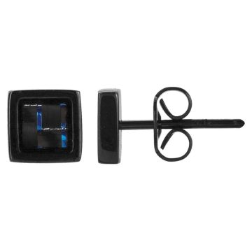 Phebus Homme - Boucles D'Oreilles Puces Ipn Carb Bleu