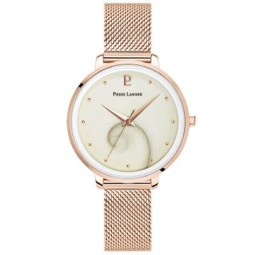 Montre Femme OCEAN Cadran Blanc Bracelet Acier Milanais Doré-rose