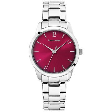 Montre Femme ROXANE Cadran Framboise Bracelet Acier Argenté