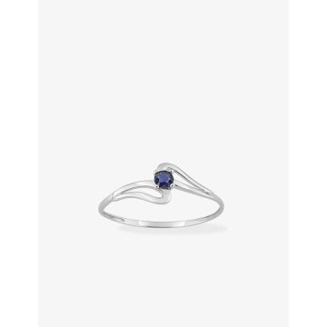 Bague Saphir 0.12c. Solitaire Or Blanc
