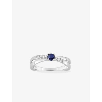 Bague Saphir Tr Oxyde De Zirconium Or Blanc