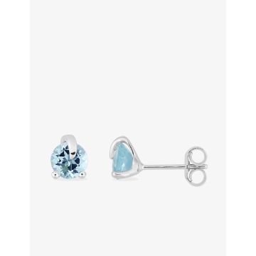 Boucles D'oreille Puce Topaze 1,19 Or Blanc