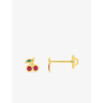 Boucles D'oreille Puce Vis Laque Or Jaune