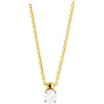 Collier pendentif zirconium or375 j