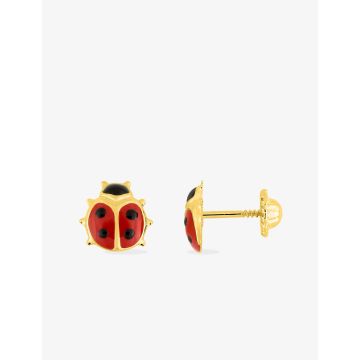 Boucles D'oreilles Laque Or 9ct Jaune Pb À Vis