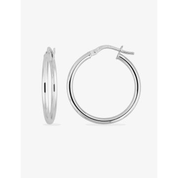 Créoles Lisse Or 9ct Blanc