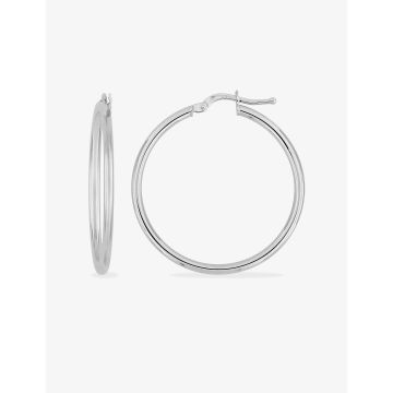 Créoles Lisse Or 9ct Blanc