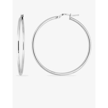 Créoles Lisse Or 9ct Blanc