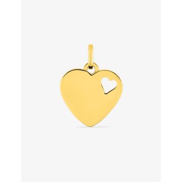 Pendentif Plaque Coeur Or 9ct Jaune