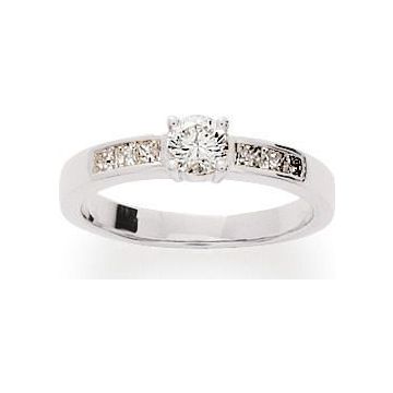 Bague Zirconium Or 9ct Blanc