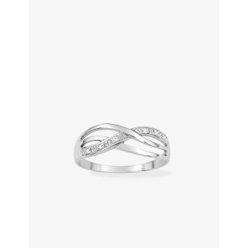 Bague Zirconium Or 9ct Blanc