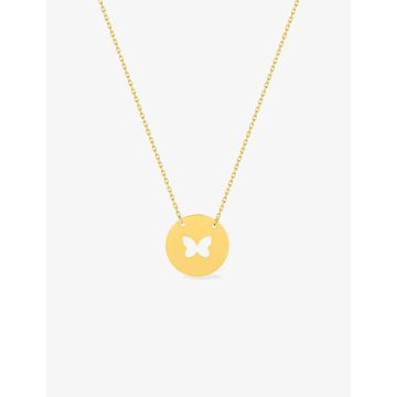 Collier Motif Papillonn Or Jaune