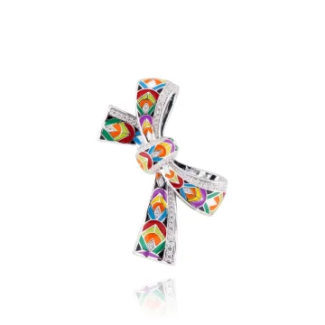 Pendentif Argent 925 Laque Et Oxydes
