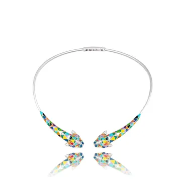 Collier Torque Argent Laque 925 + Oxydes