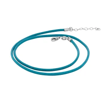 Cordon Coton Huile Turquoise 42 Cm + Ext