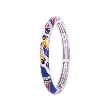 Bracelet Jonc Argent Laque 925 + Oxydes
