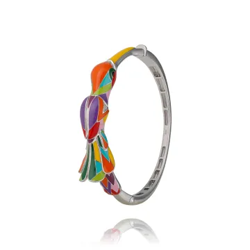 Bracelet Jonc Argent 925 Laque Et Oxydes