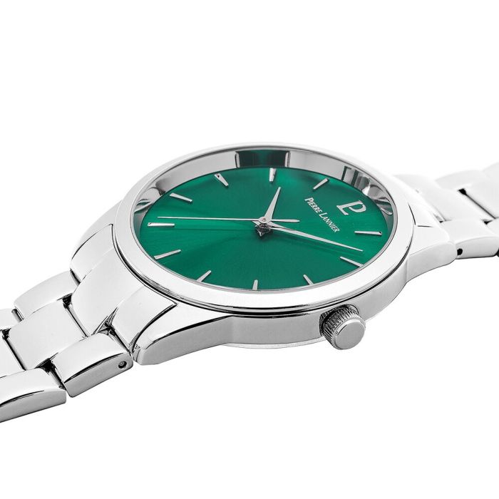 Montre Femme Vintage Albin – Bracelet Lézard Vert, Boîtier Doré, Mouvement Quartz